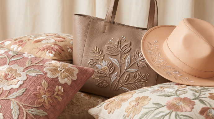 Embroidered decorative cushions and bespoke textile accessories by Artedelu